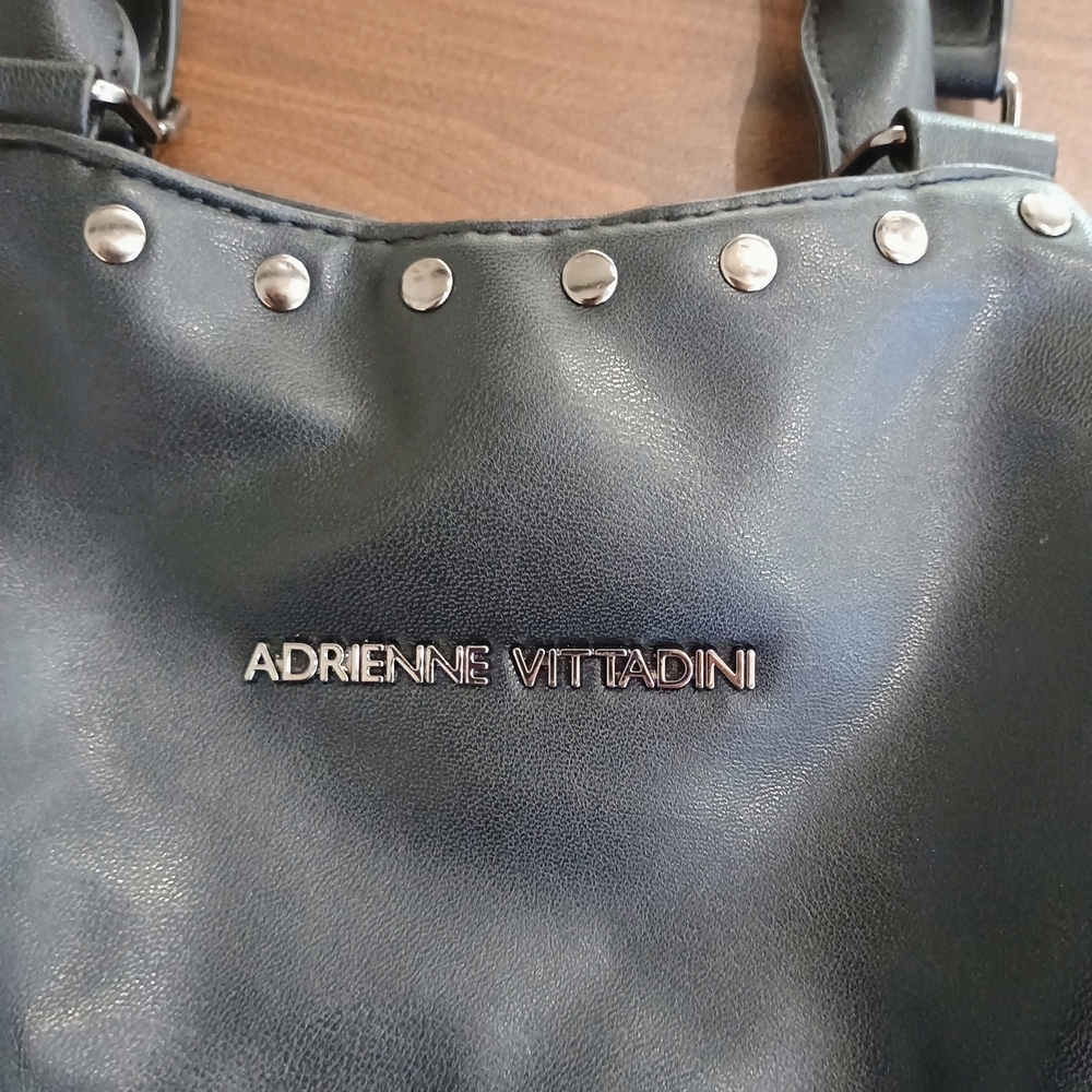 Adrienne Vittadini Black Studded Shoulder Bag - Picture 3 of 8